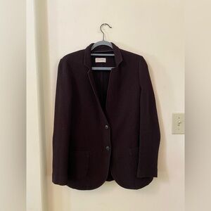 Falconeri Made in Italy Wool Blend Knit Blazer Jacket Burgundy Maroon Size M